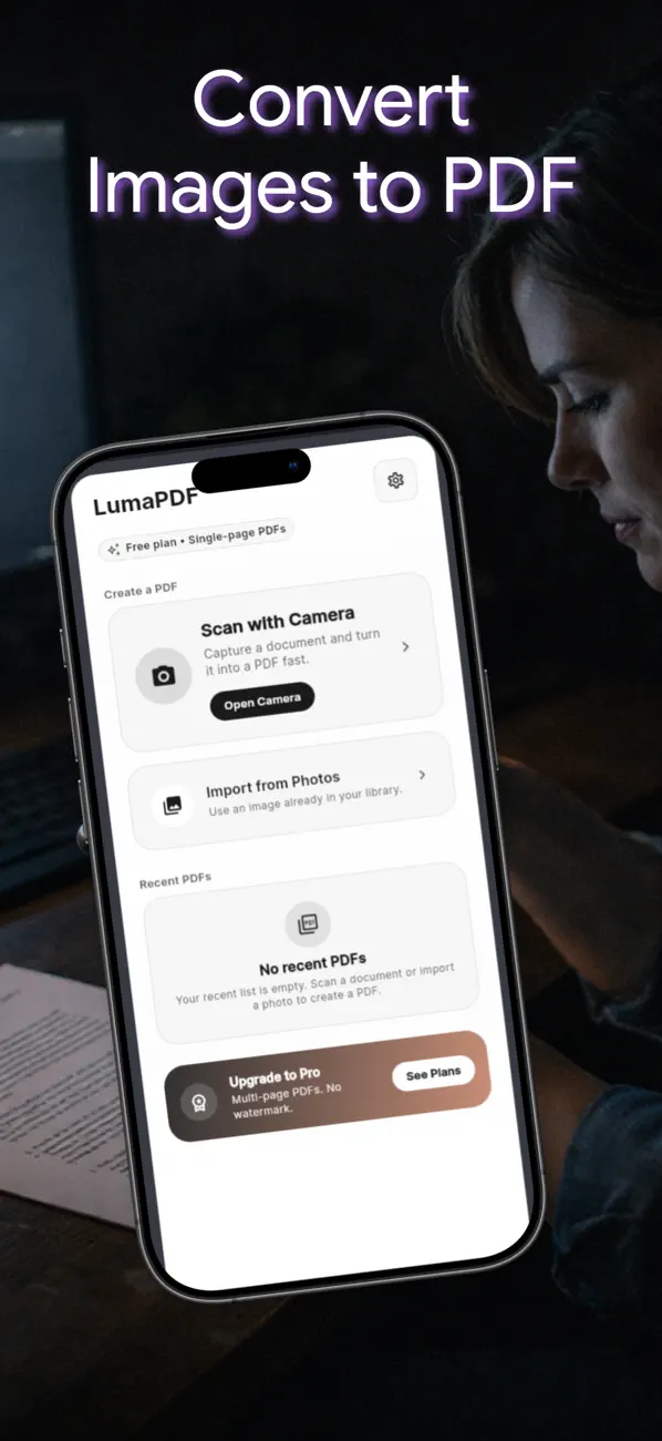 Luma PDF camera-to-PDF feature
